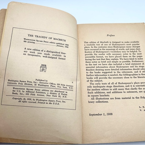 Macbeth by William Shakespeare [1962 · The Folger Library General Reader] 4th - Picture 4 of 5